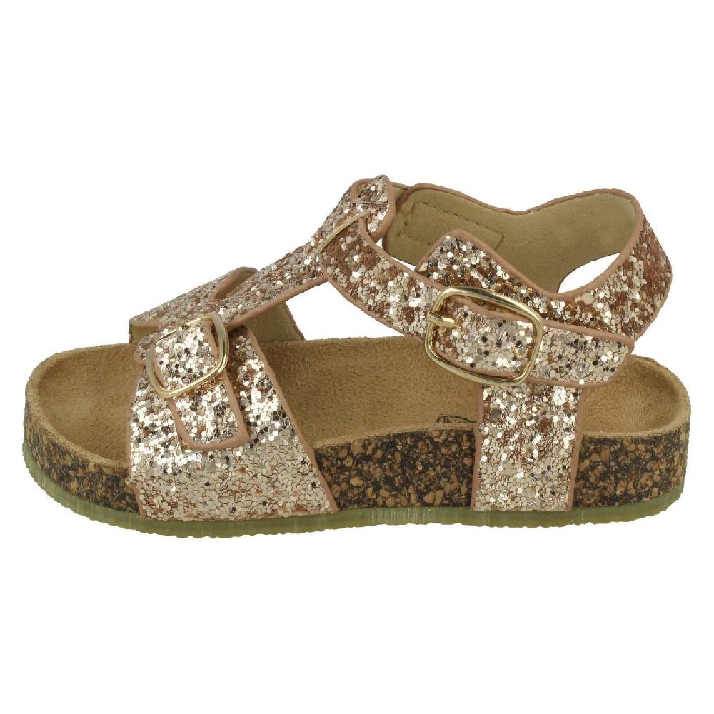 Girls Spot On Glitter Ankle Strap Sandals