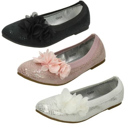 Girls SPOT ON Low Slip On Ballerina Shoes - H2R427
