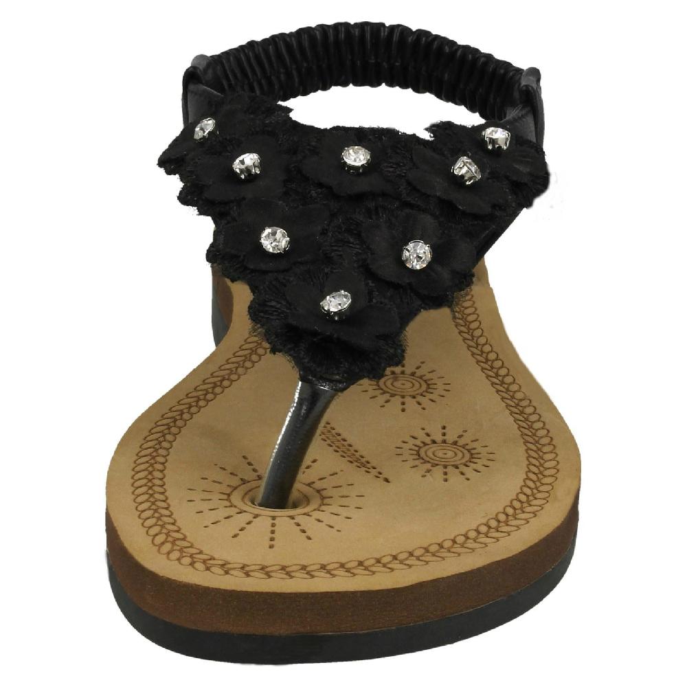 Girls Spot On Pretty Toepost Flower Trim Sandals