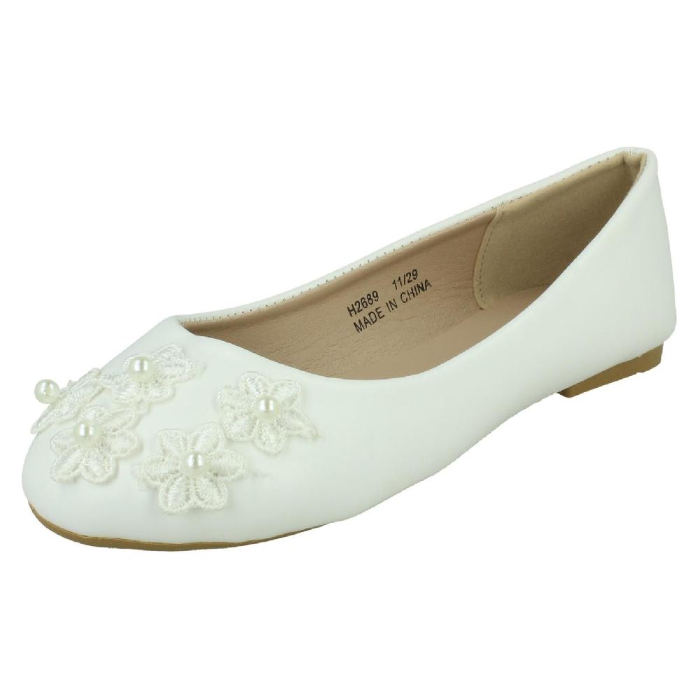 Girls Spot On Smart Casual Ballerina Shoes 'H2R689'