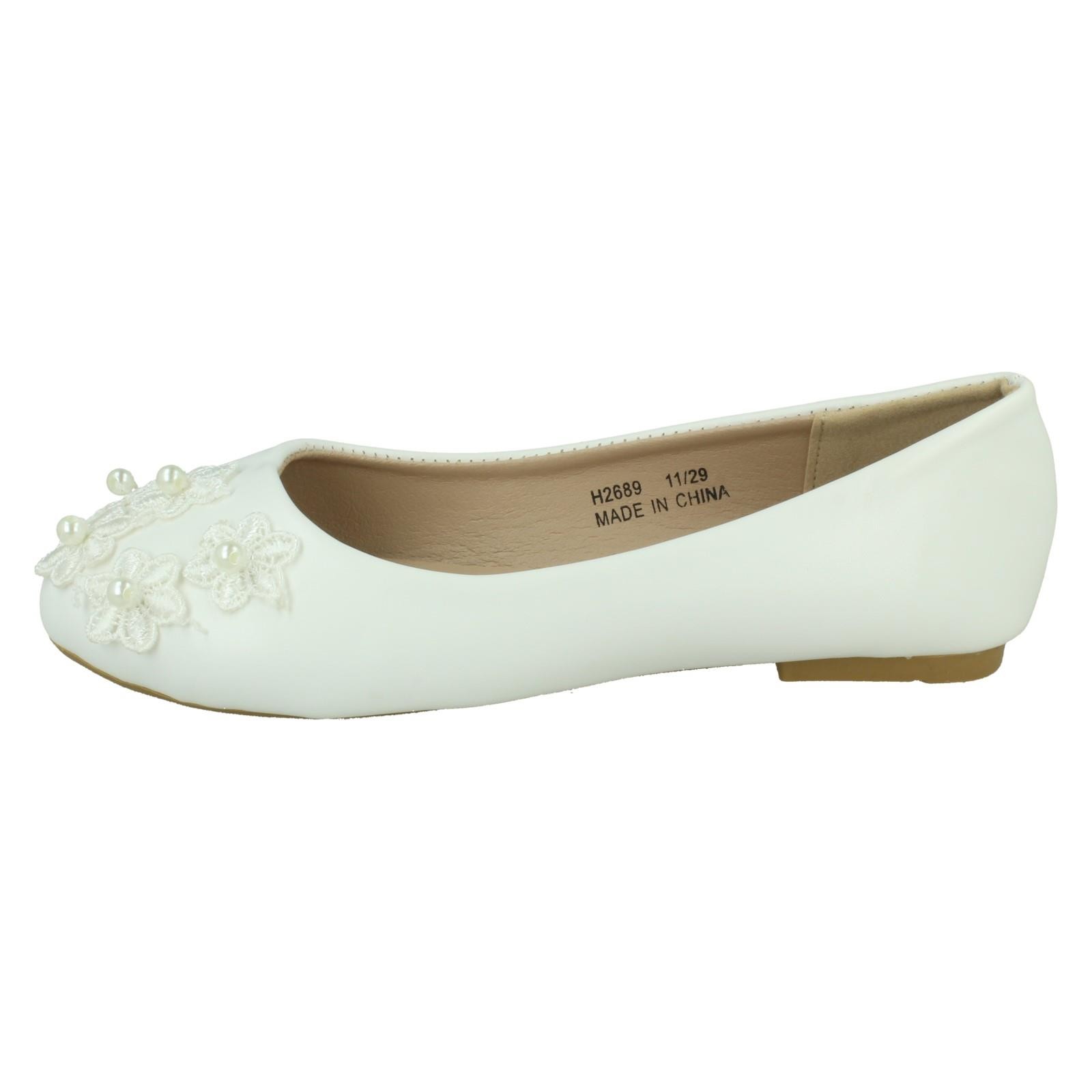 Girls Spot On Smart Casual Ballerina Shoes 'H2R689'