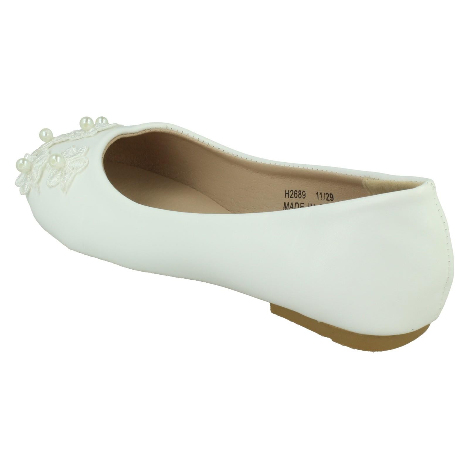 Girls Spot On Smart Casual Ballerina Shoes 'H2R689'