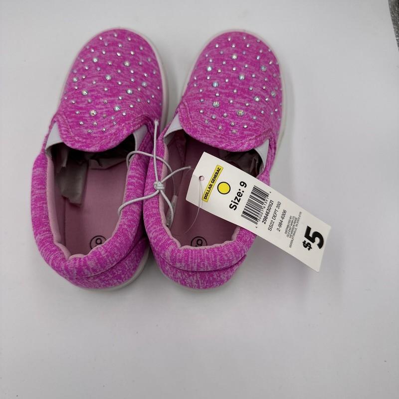 Girls Toddler Swiggles Slip-On Sneakers Tennis Shoes Size 9 Pink Rhinestone