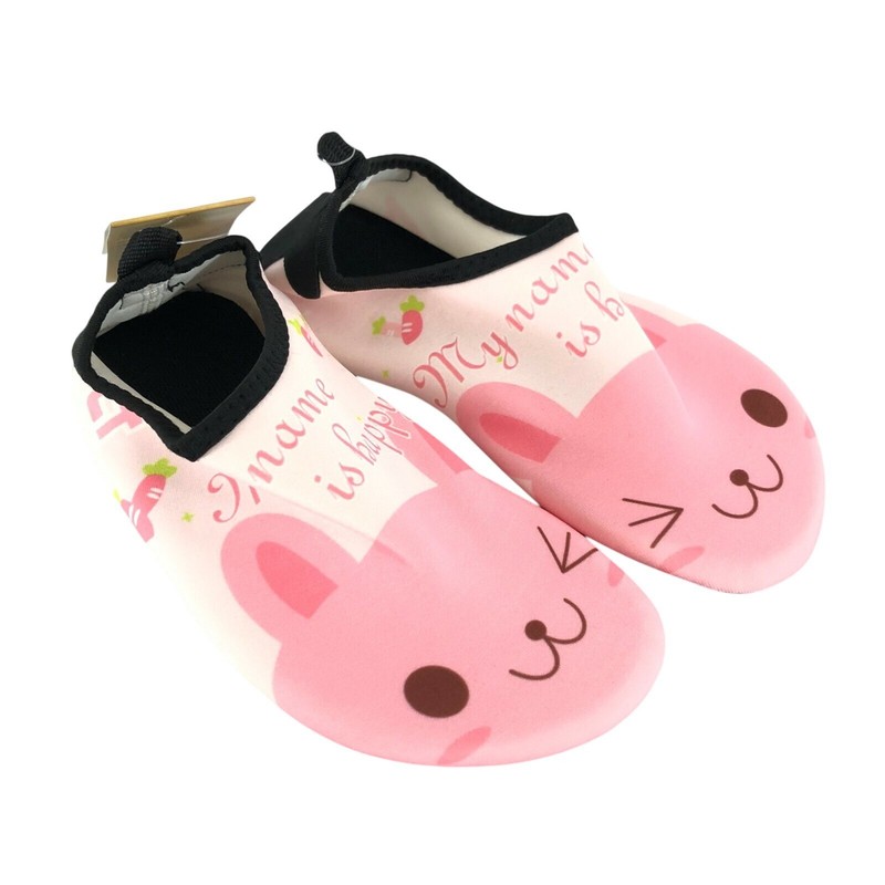 Girls Water Shoes Fabric Lightweight Bunny My Name is Happy Pink 32/33 US 1/1.5