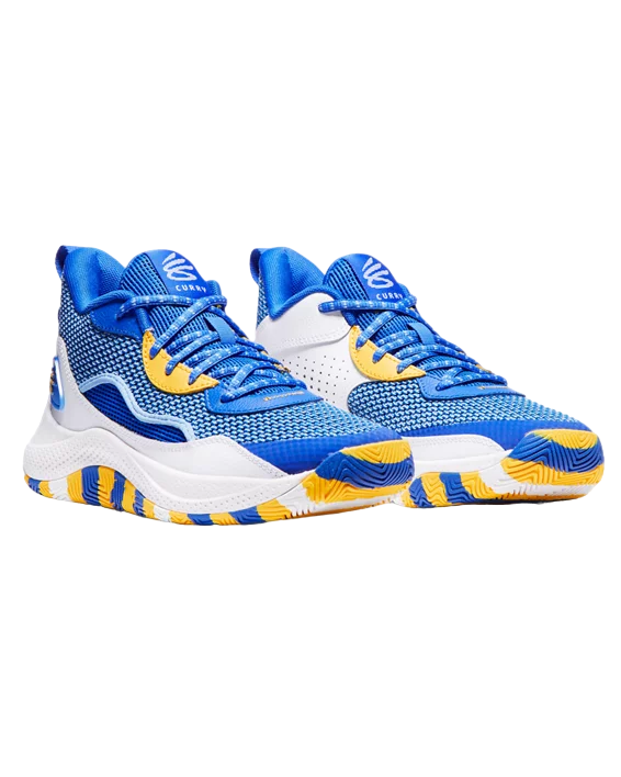 Gold Under Armour Boys Big Kid Curry 3z 24 BLU/WHT Basketball Shoe 3027627-400