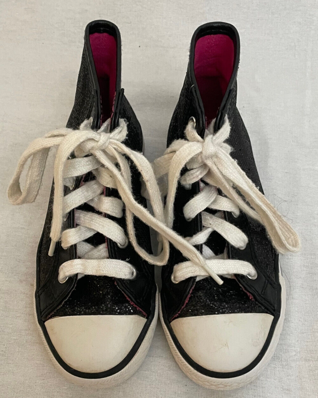 Gotta Flurt Girls High Tops Athletic Shoes Soft Sided Black Glitter Size 12
