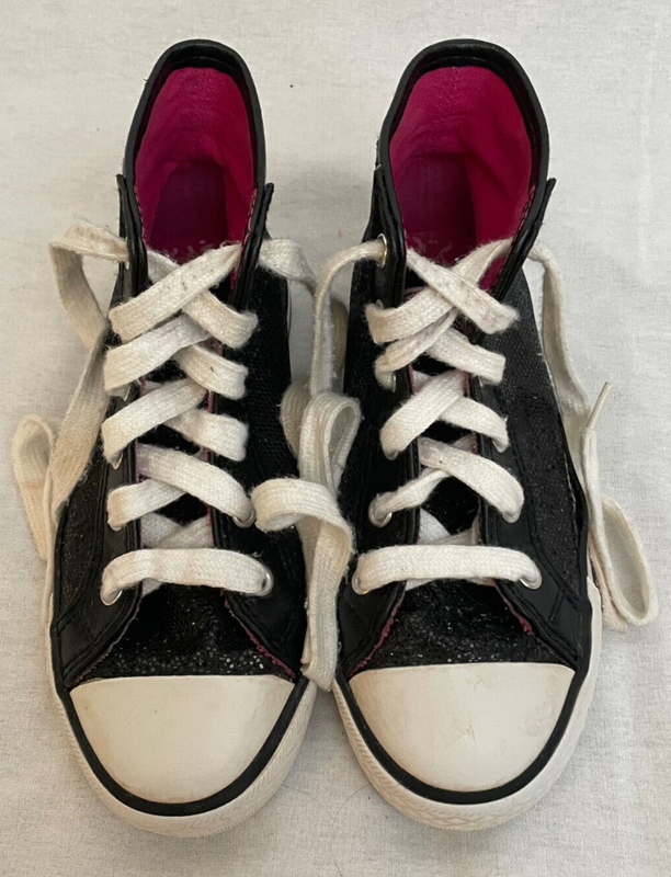 Gotta Flurt Girls High Tops Athletic Shoes Soft Sided Black Glitter Size 12