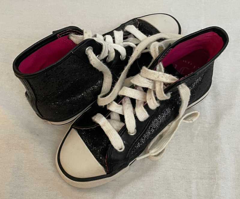 Gotta Flurt Girls High Tops Athletic Shoes Soft Sided Black Glitter Size 12
