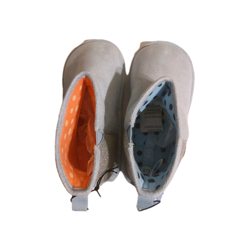 Groundup Girls Toddler Bluey Faux Fur Shearling Boots Powder Blue Size 11