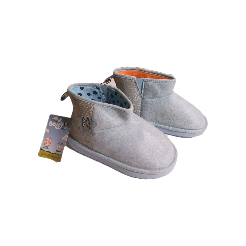 Groundup Girls Toddler Bluey Faux Fur Shearling Boots Powder Blue Size 11