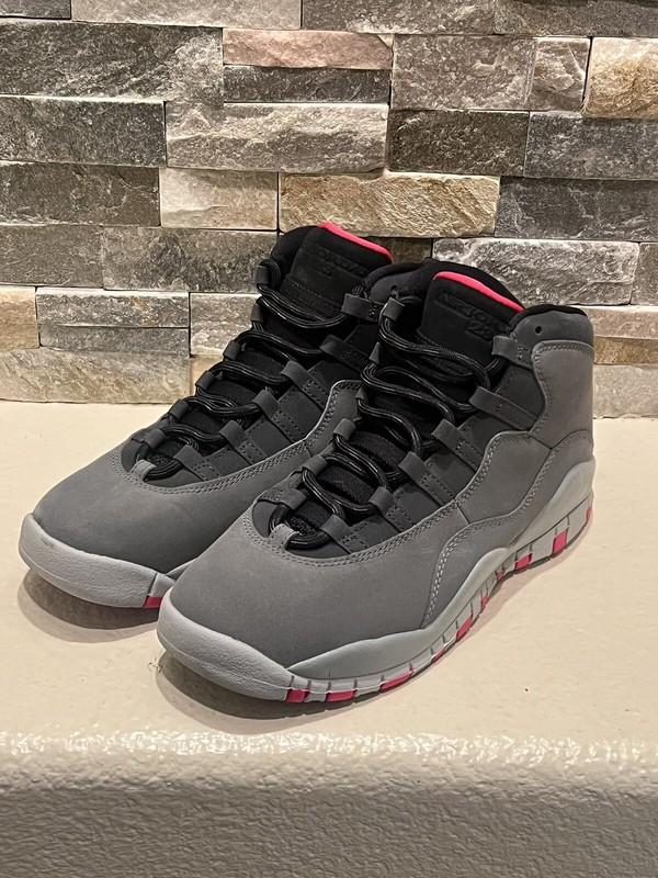 (GS) Air Jordan 10 Retro 'Smoke Grey' Size 7Y Premium Leather High-Top