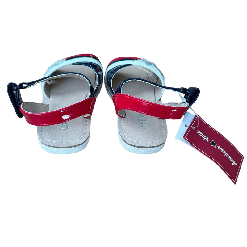 Gymboree American Cutie Toddler Size 7 Sandals Blue Red White NEW