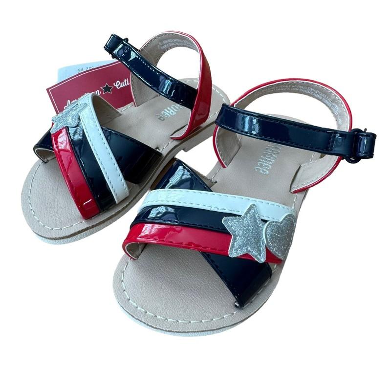 Gymboree American Cutie Toddler Size 7 Sandals Blue Red White NEW