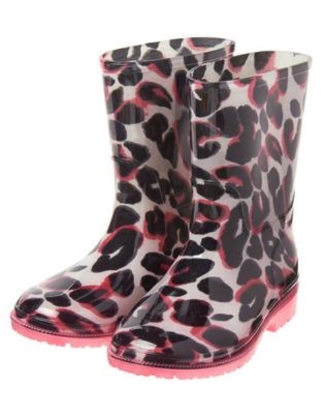 GYMBOREE KITTY IN PINK BLACK WHITE & PINK LEOPARD RAIN BOOTS 10 12 13 1 2 3 NWT