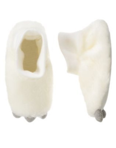 GYMBOREE SNOW BEAR IVORY CLAW FURRY BOOTIES CRIB SHOES 01 02 03 04 NWT-OT