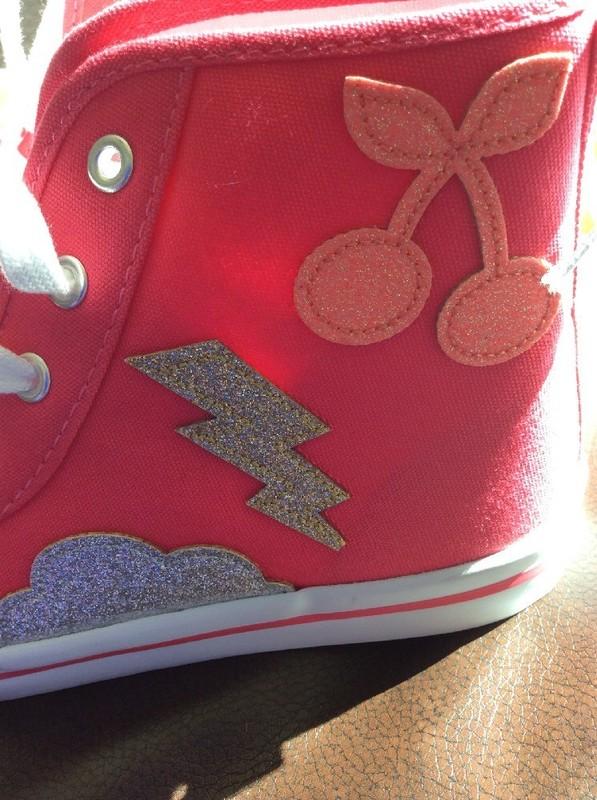 Gymboree Spring Forward Girls High Top Sneakers Shoes Cherry Size 5