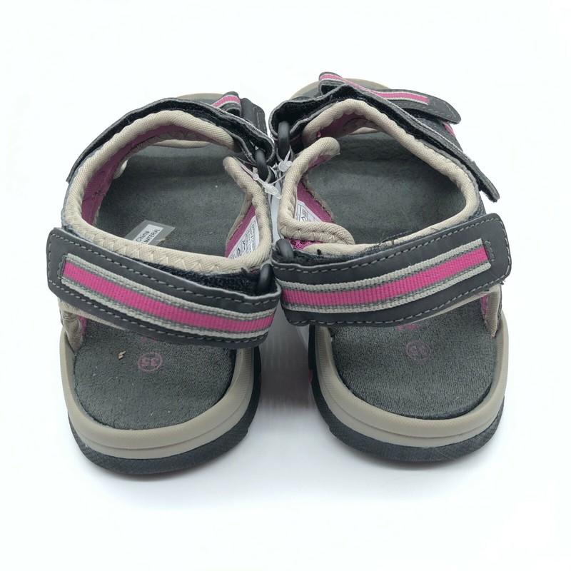 Hanx Girls Sandals Fisherman Sport Faux Leather Mesh Pink Gray Size 35 US 4