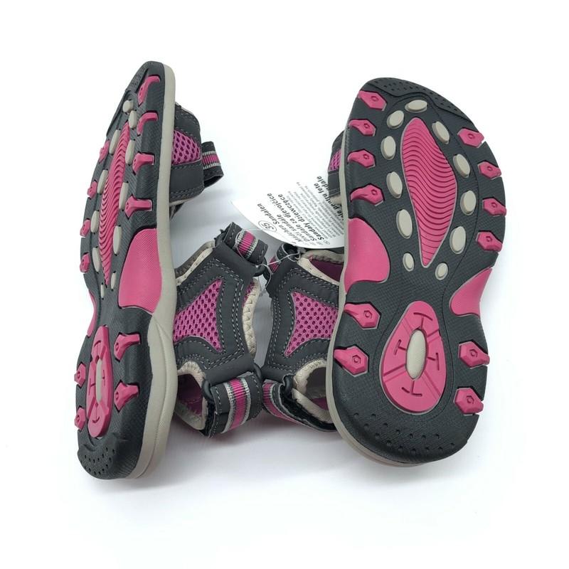 Hanx Girls Sandals Fisherman Sport Faux Leather Mesh Pink Gray Size 35 US 4