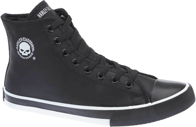 Harley-Davidson Men's Baxter Black/White 4.5" Leather Hi-Cut Sneakers D93341