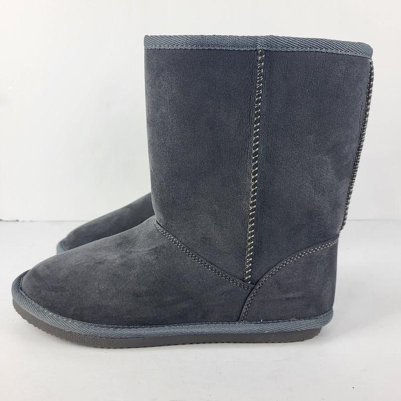 Harper Canyon Girls Gray Pull On Faux Fur Lined Boots Size 4 M