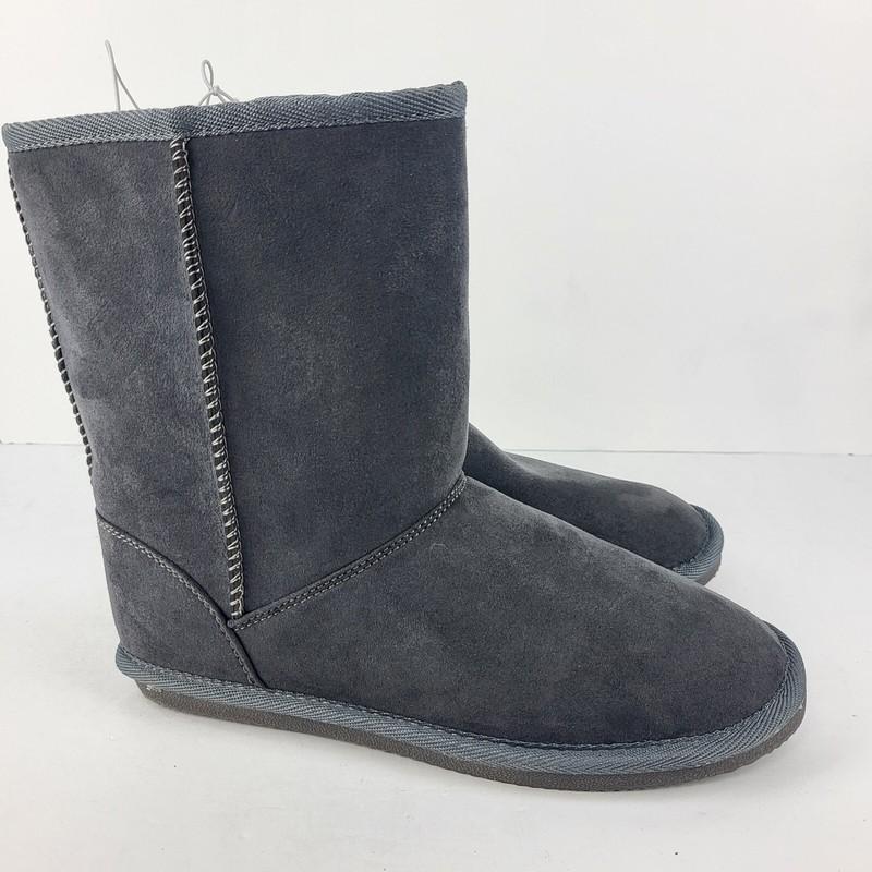 Harper Canyon Girls Gray Pull On Faux Fur Lined Boots Size 4 M