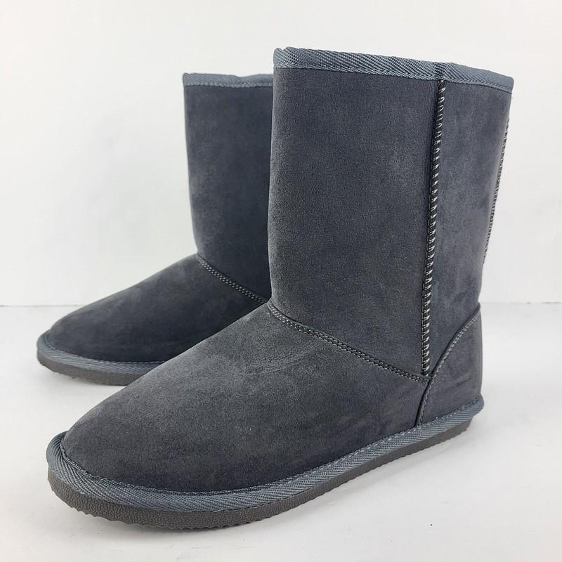 Harper Canyon Girls Gray Pull On Faux Fur Lined Boots Size 4 M