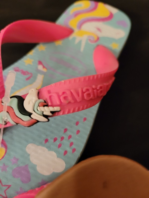 Havaianas Pink/ Ice Blue Unicorn Flip Flops Sandals Girls Toddler Size 9C NWT