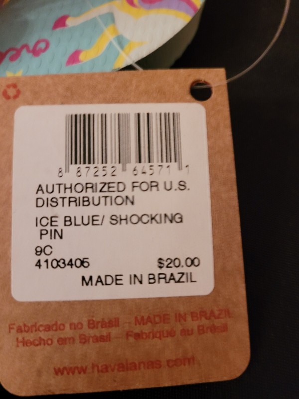 Havaianas Pink/ Ice Blue Unicorn Flip Flops Sandals Girls Toddler Size 9C NWT