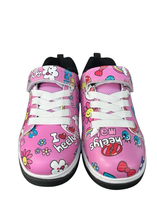 HEELYS Skate Girl's Dual Up X2 (Little Kids Size 13 Pink/Black/Multi Color)
