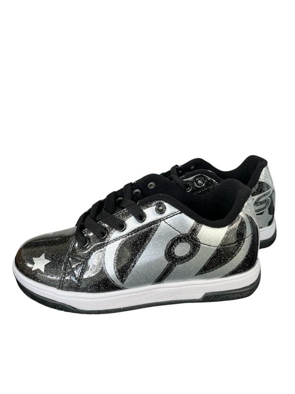 HEELYS Skate Girl's Split (Kid/Big 5) Black/Silver Glitter Shoes
