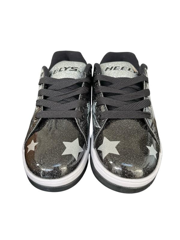 HEELYS Skate Girl's Split (Kid/Big 5) Black/Silver Glitter Shoes