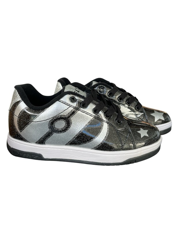 HEELYS Skate Girl's Split (Kid/Big 5) Black/Silver Glitter Shoes