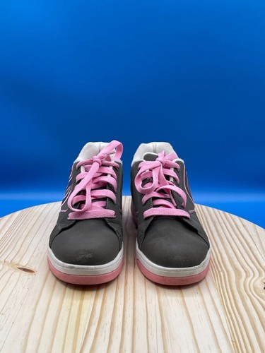 Heelys Skateboarding Shoe Youth Girl Sz 5W Charcoal/Grey Pink Lace Up