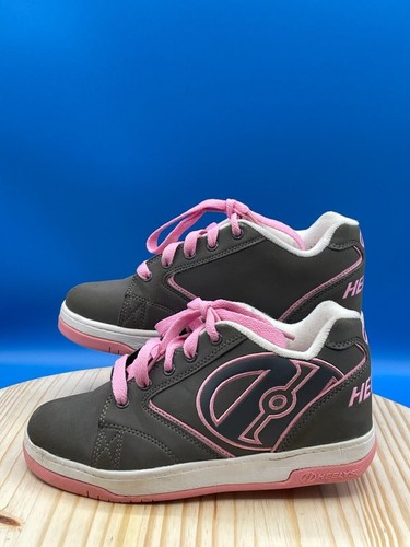 Heelys Skateboarding Shoe Youth Girl Sz 5W Charcoal/Grey Pink Lace Up