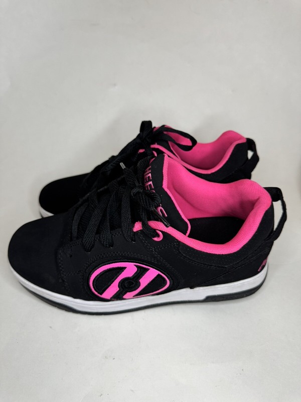 HEELYS Voyager Skater Shoes W/ Wheels Black Pink - Size Youth Kids 5 Women's 6