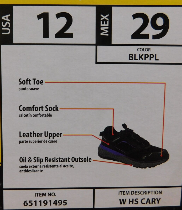 Herman Survivors Cary Black/Purple Womens Work Shoe-Size 12