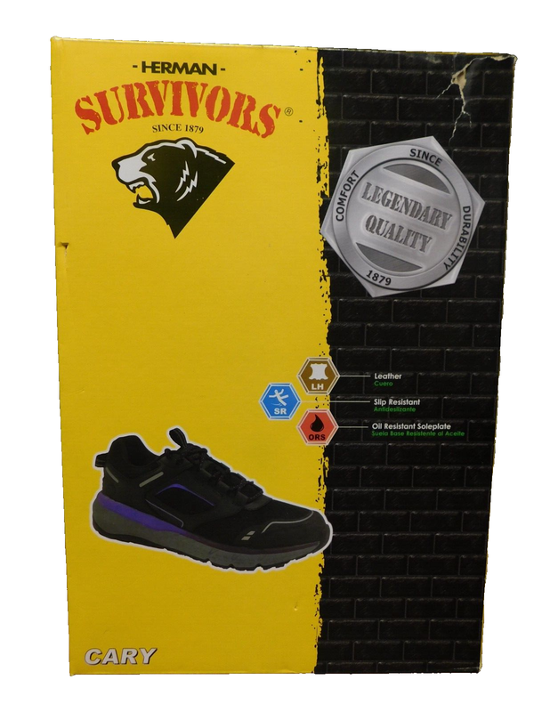 Herman Survivors Cary Black/Purple Womens Work Shoe-Size 12