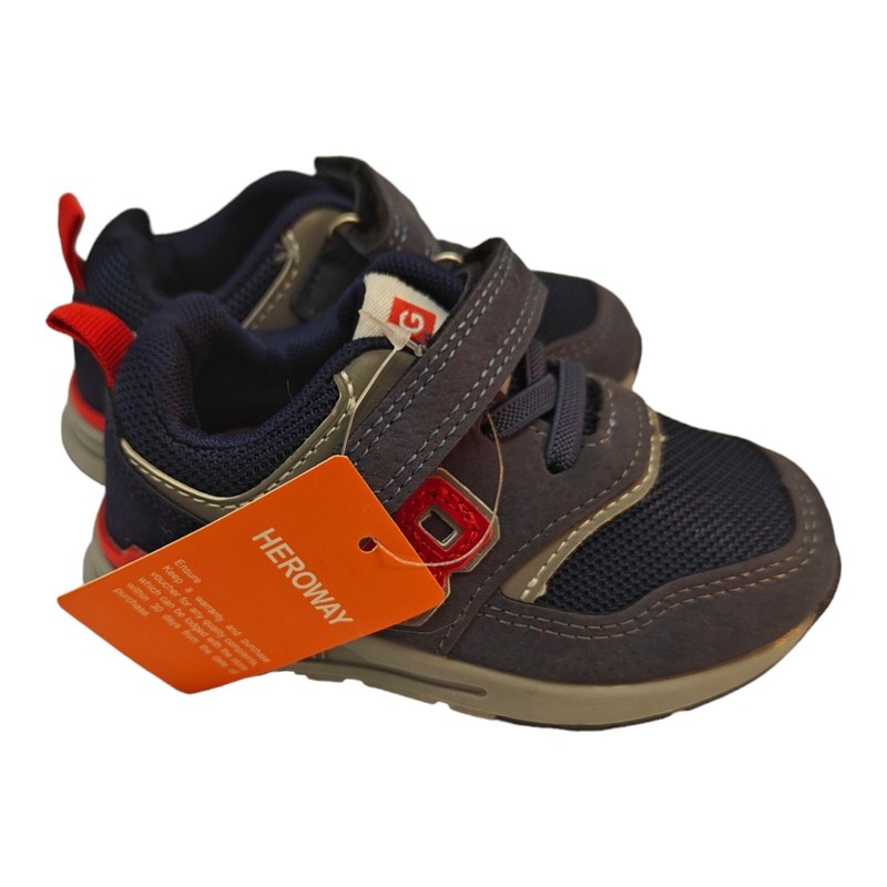Heroway Baby Sneakers Dark Blue & Red Sz 22 NWT
