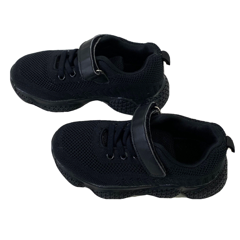 Hetios Kids Shoes Size 11.5 Lightweight Athletic Running Breathable Knit Black
