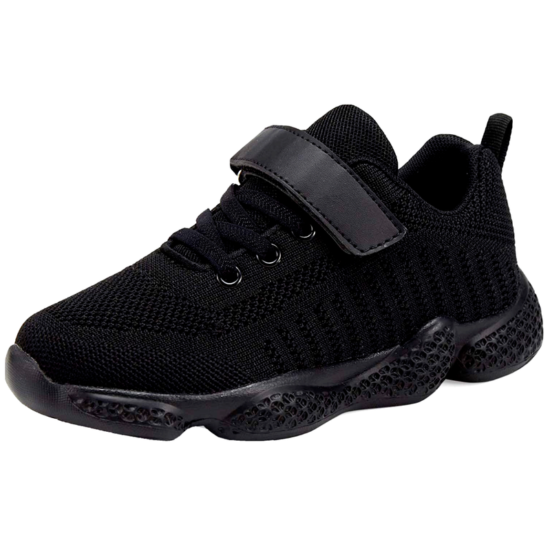 Hetios Kids Shoes Size 11.5 Lightweight Athletic Running Breathable Knit Black