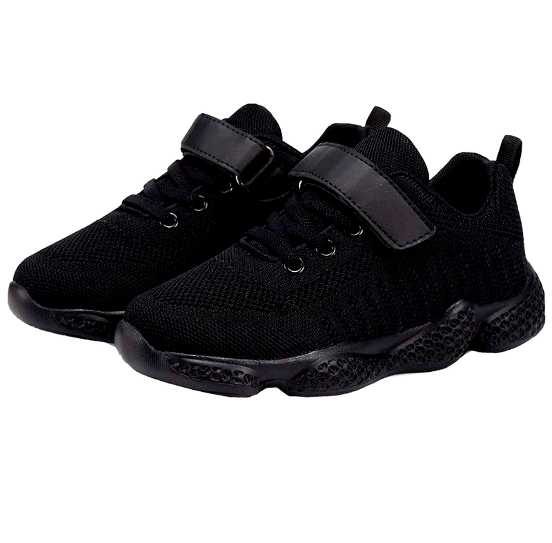 Hetios Kids Shoes size 11.5 Lightweight Athletic Running Breathable Knit Black