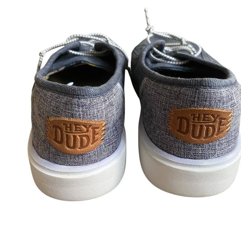 Hey Dude Cody Craft Shoes Boys Youth 4 EU 36 Blue Linen Slip On Sneakers Casual