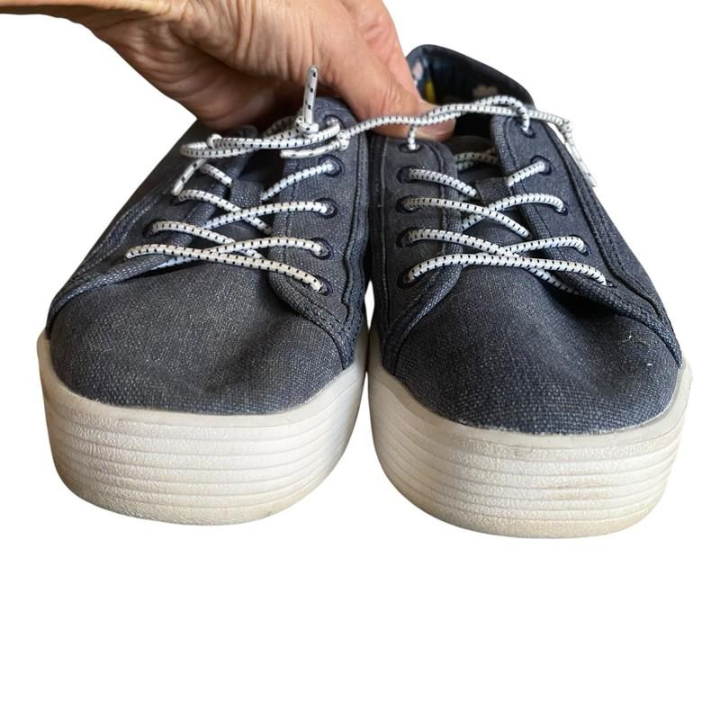 Hey Dude Cody Craft Shoes Boys Youth 4 EU 36 Blue Linen Slip On Sneakers Casual