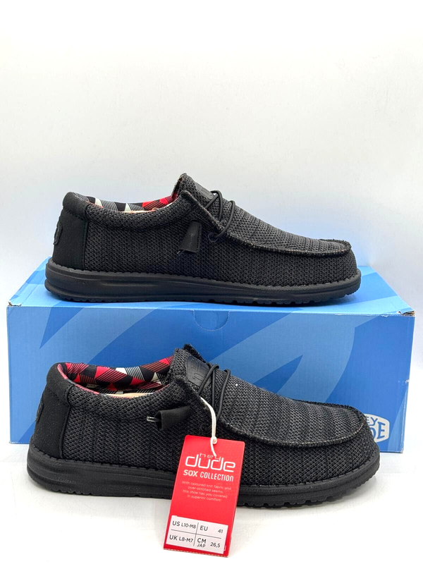 Hey Dude Men's Wally Sox Jet Black - US 8 / EU 41