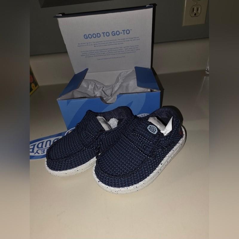 Hey Dude Navy Toddler Wally Sox Size 7 SPORT MESH NAVY NWT
