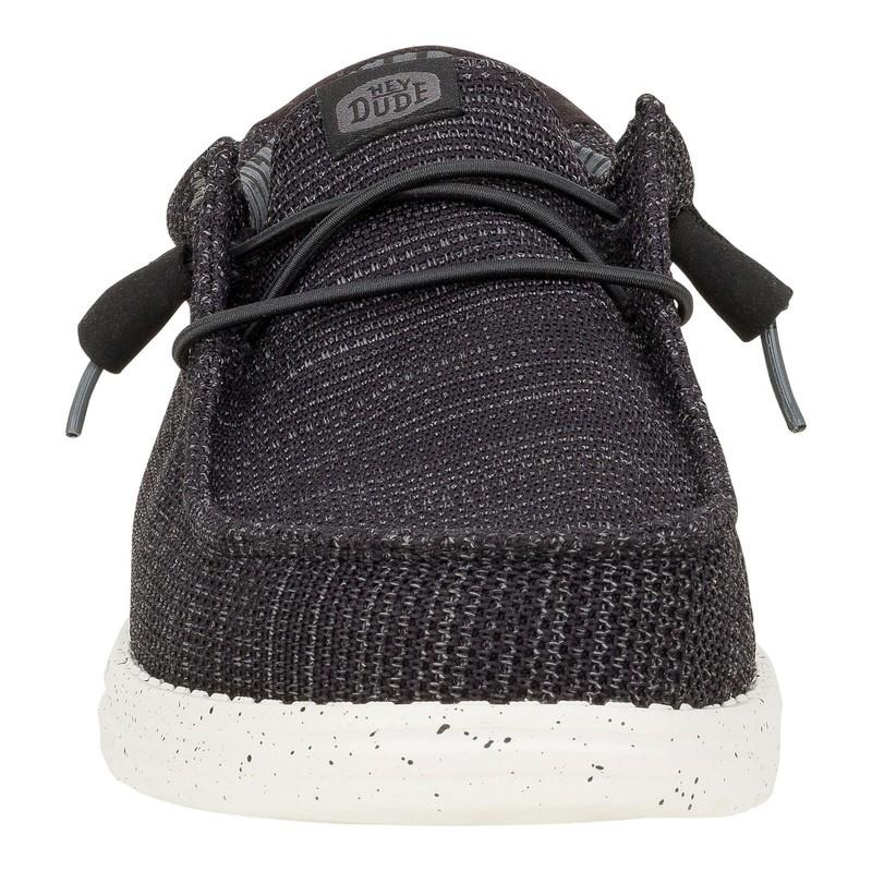 Hey Dude Wally Stretch Mesh Men's Casual Shoes Black/White M12