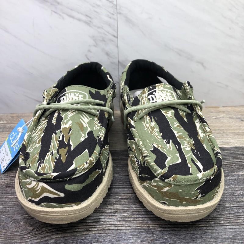 Hey Dude Wally Tiger Stripe Camo Stretch Slip On Casual Shoes Sz Youth 6 Lady 7
