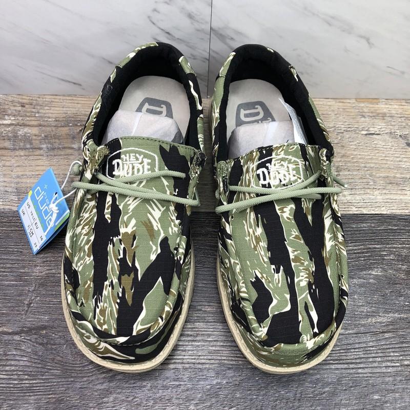 Hey Dude Wally Tiger Stripe Camo Stretch Slip On Casual Shoes Sz Youth 6 Lady 7