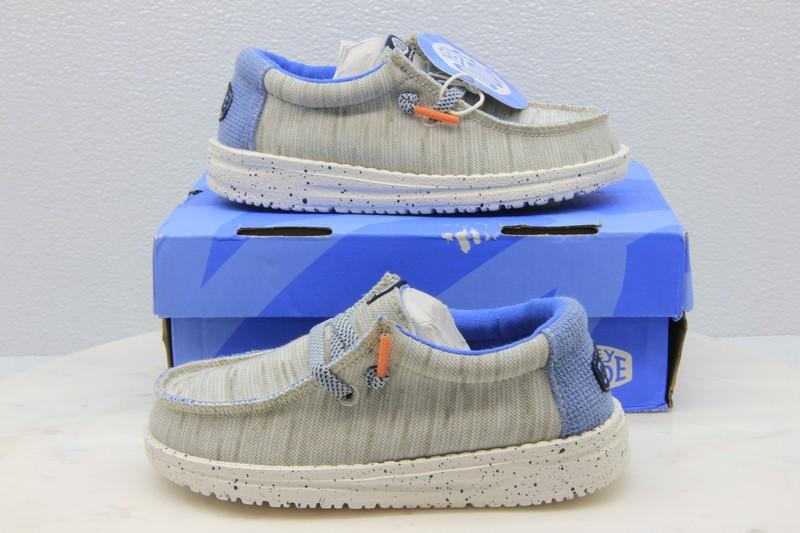 Hey Dude Wally Toddler Jersey Light Gray Casual Shoes Toddler Size 9