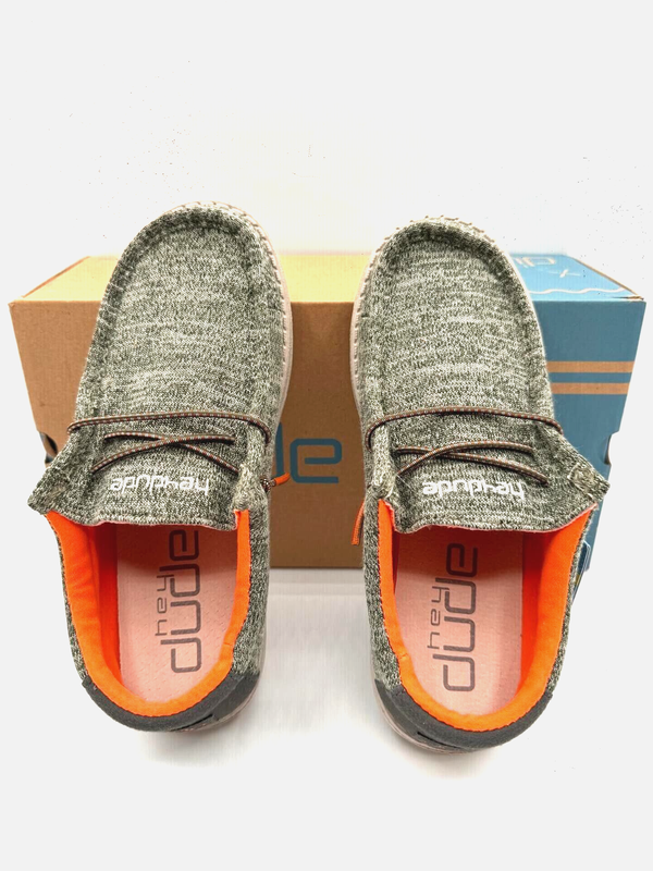 Hey Dude Wally Youth Stretch Sage 130138337 US Youth 2 Women's 3 EUR 34